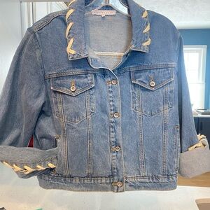 Endless Rose Blue Denim Jacket with Cream Lace-Up